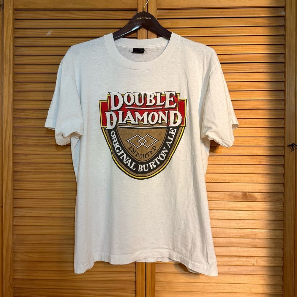 Vintage White Beer Graphic T-Shirt XL